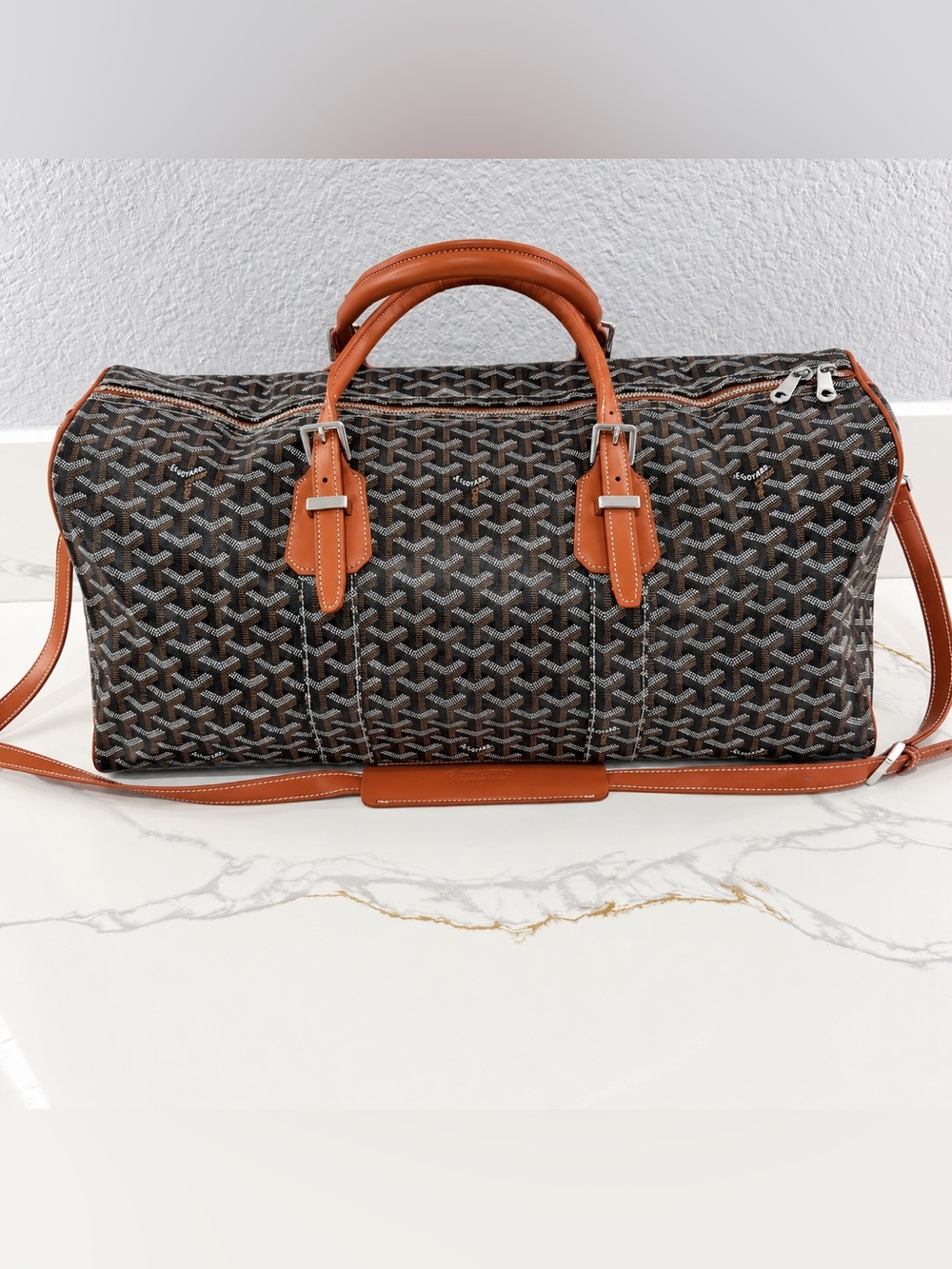 Goyard Black and Brown Duffle Bag